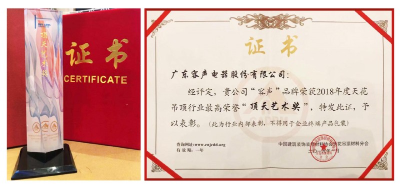 容聲集成吊頂頂天藝術(shù)獎(jiǎng)