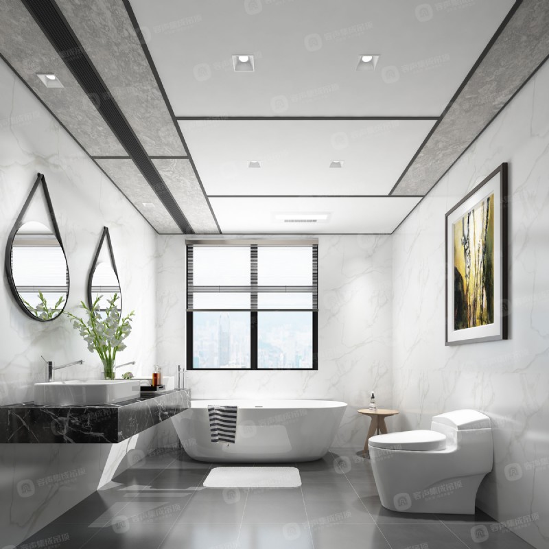 容聲集成吊頂大板美式工業(yè)浴室效果圖
